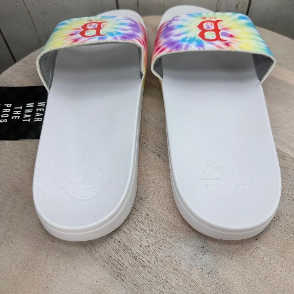 ISlide Boston Red Sox Tie Dye Slide Sandals White Mens Size 13 14 New